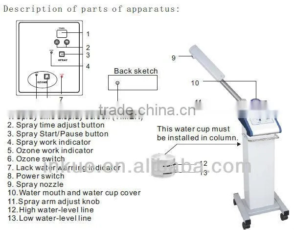 A-7000 New!! CE Professional ionic facial steamer with oxygen