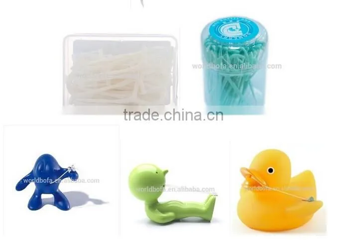 Plastic kid shape dental toothpicks floss for cleaning