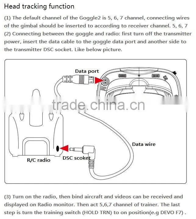 Factory supply Drone FPV glasses google glasses FPV Receiver Head Tracking GOGGLE