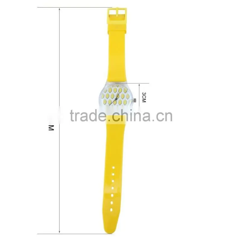 SL2035 Crystal Fruit Lemon Jelly Silicone Watches For Women Children Clock Plastic Girls Ladies Dress Wrist Watch Erkek Kol Saat