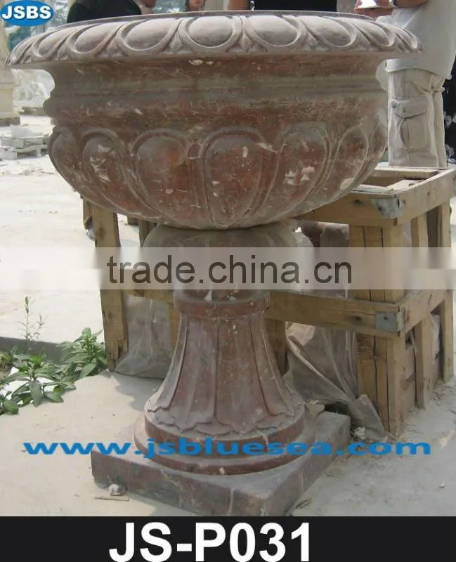 Natural stone garden planter