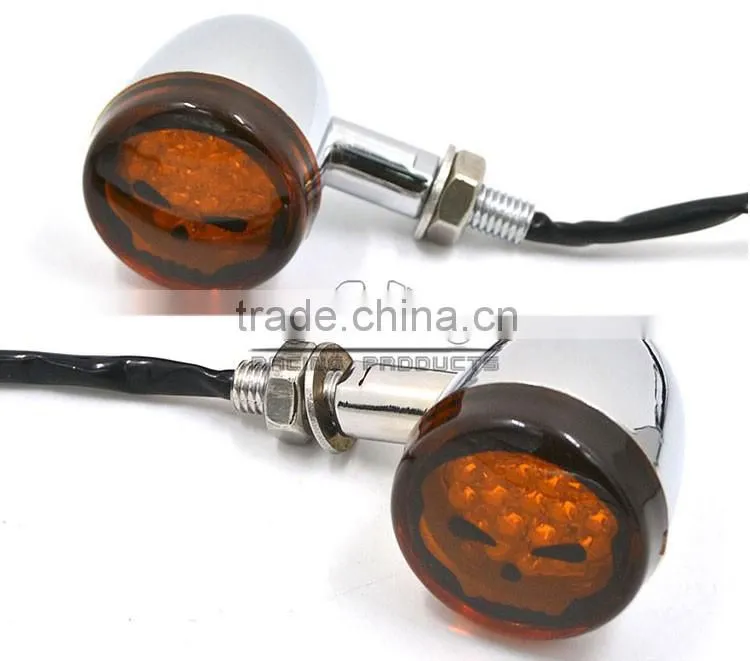 BJ-SL-062 Universal E-Mark Chrome Aluminum Amber Motorbike LED Light Motorcycle Turn Signal
