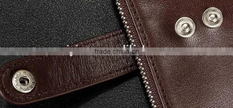 Multifunction high quality brown leather key wallet with card holder
