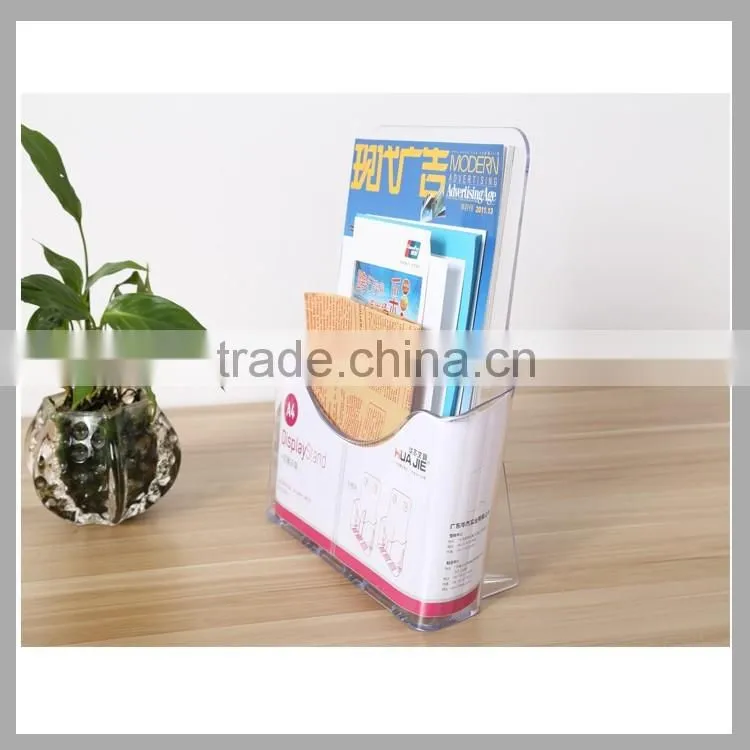 Best price A4 plastic clear magazine display stand