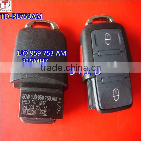 Tongda key high quality 2button remote key 433mhz ( 1JO 959 753 AG V5 ) for VW