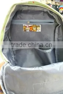 High Quality Products Bros White Badminton Rackets Pattern Printed Light Green Canvas Backpack