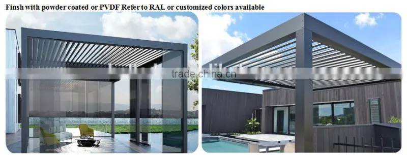 aluminum pergola with louvered roof