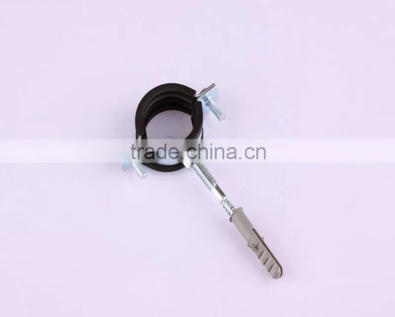 pipe clamp with rubber and hanger bolt and plug