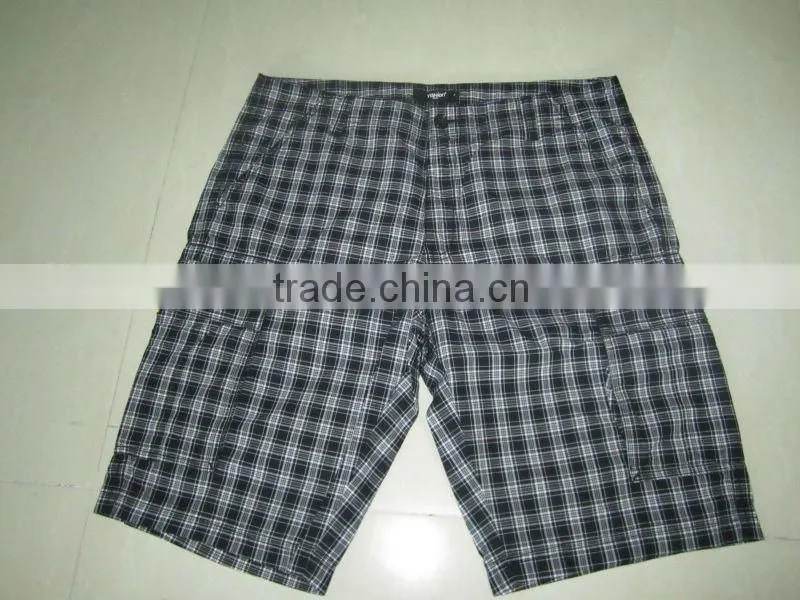 2012 mens fashion plaid cotton cargo shorts