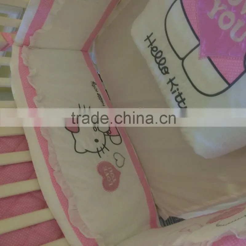 100%Cotton Crib Bedding Set A Shy Cat Baby bedding Set