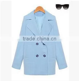 Fashion Womens Round Collar One Button Jacket Winter Long Wool Casual Overcoats