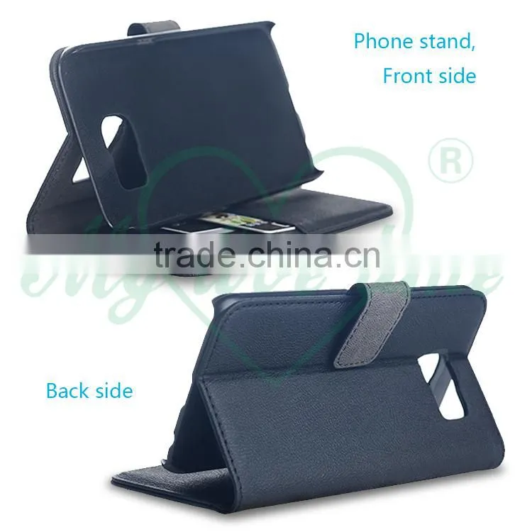Guangzhou OEM Factory Leather Phone Folio Case for Samsung Galaxy S6