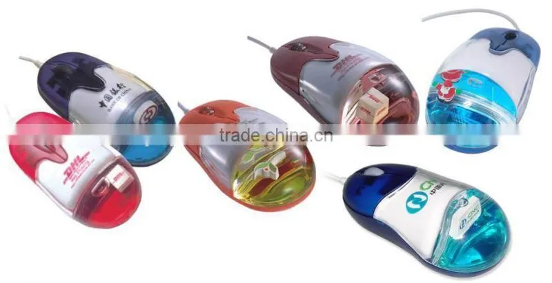liquid filled wired gift mouse with customized floater