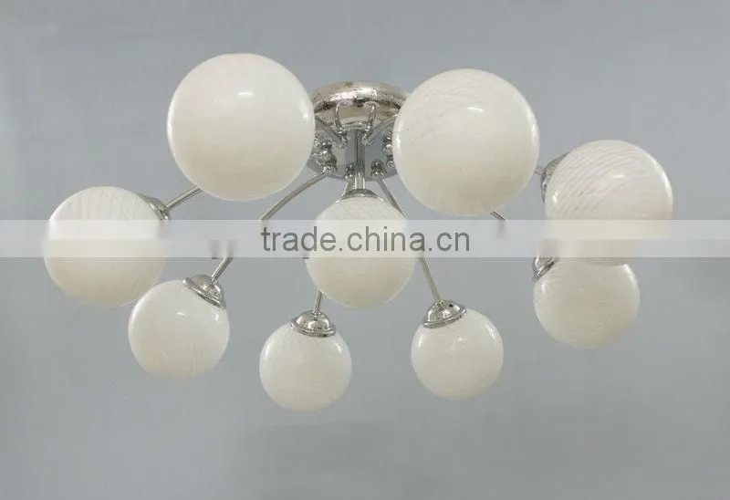 lobby pendant light/glass ball chandelier white,decorate wooden lighting