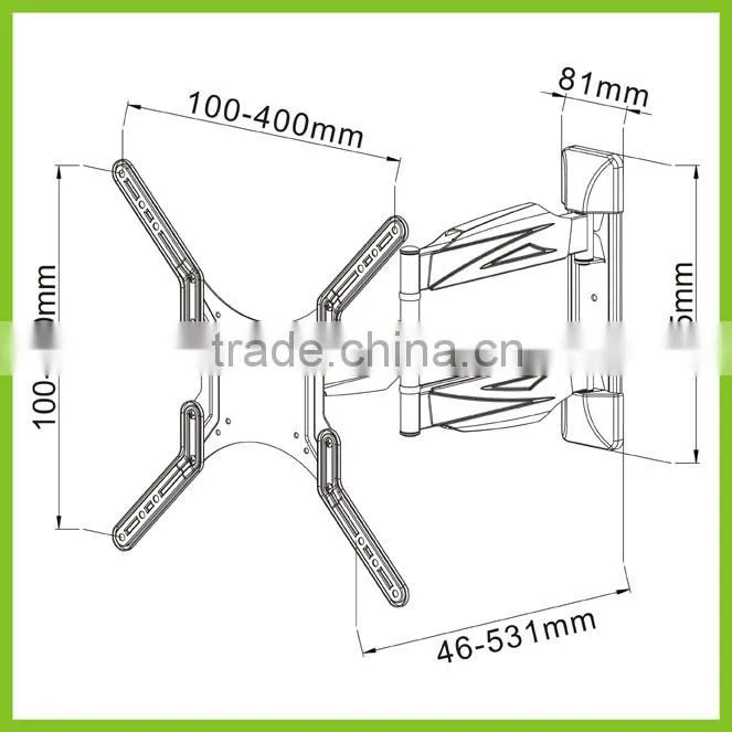 PLB171M-SW VESA 400x400 Triple Arm Articulating TV Brackets