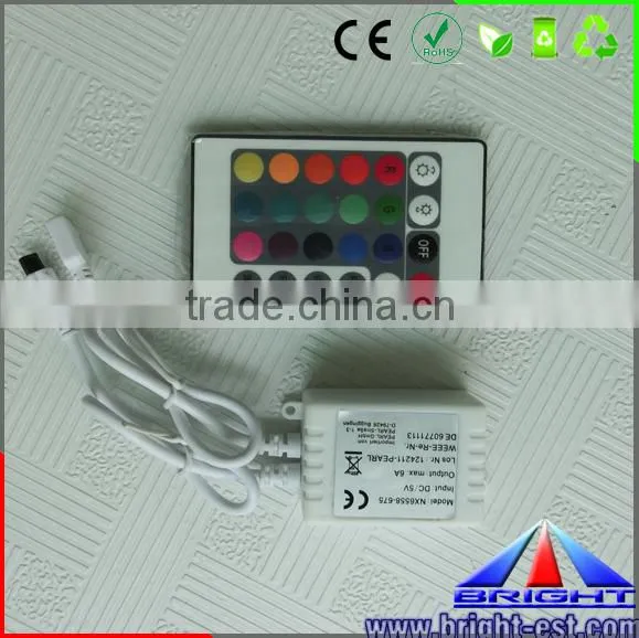 DC12V/D5V/DC24V 24 Key IR Remote Control,RGB LED Strip Controller