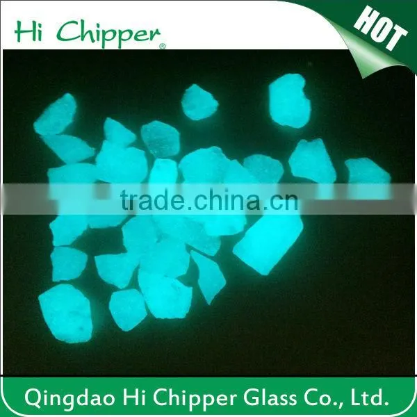 glow sky blue crushed glass gravel