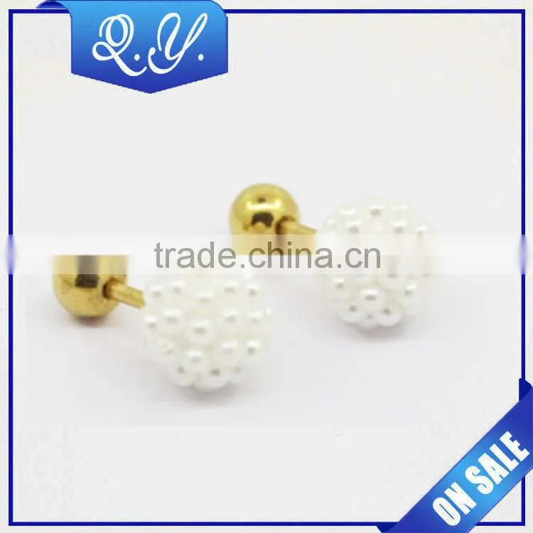 Wholesale earrings costume jewelry fashionable design charming acrylic barbell ear studs