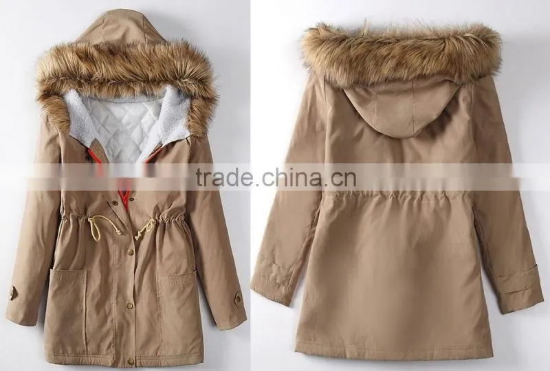 New Ladies Women's Winter Warm Casual Parka Fur Jacket Hooded lady jacket