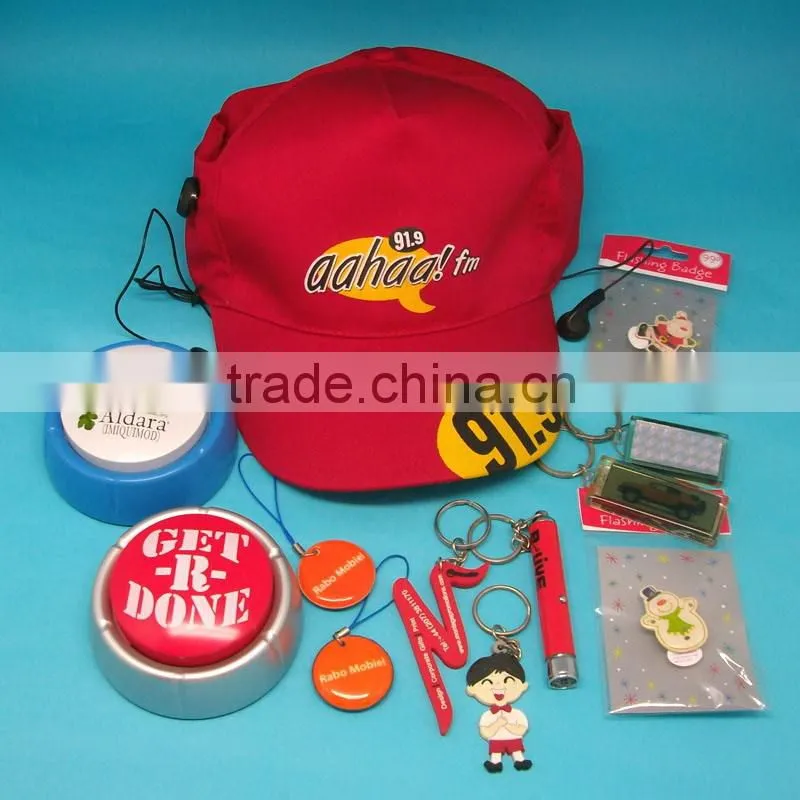 Customized Cotton FM/AM radio hat with earphone for promotion