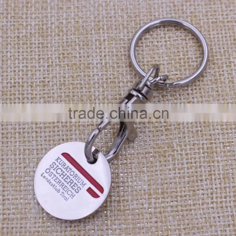Wholesale Custom coin key ring trolley token metal holder