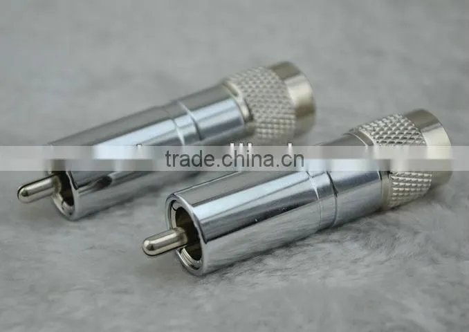 Rhodium Plated RCA Plug 8mm Audio Cable Solder Phono Connector