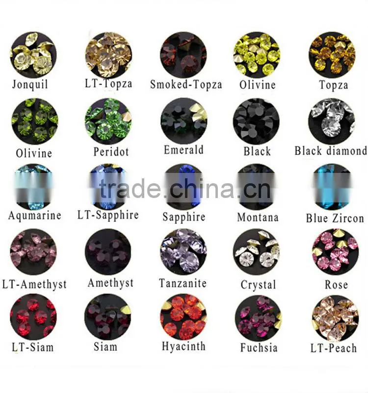Online shopping glass material point back crystal rhinestone for ladies shoes