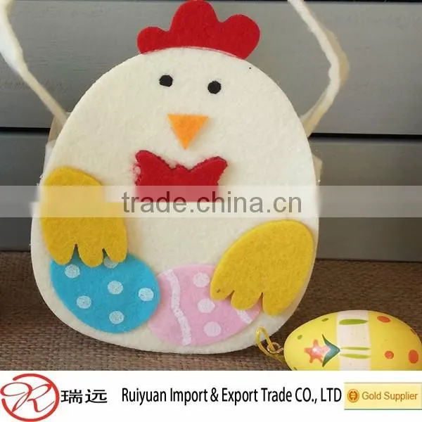 2016 new online products simple chicken shape felt Easter basket