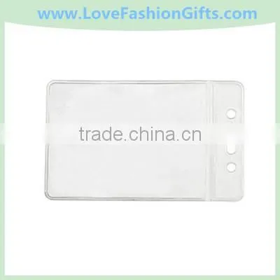 Clear Vinyl Horizontal Event Badge Holder With Cord