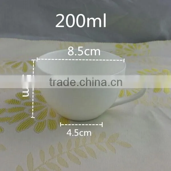 200cc Ceramic Tea Cup and Saucer Wholesale White Bone China