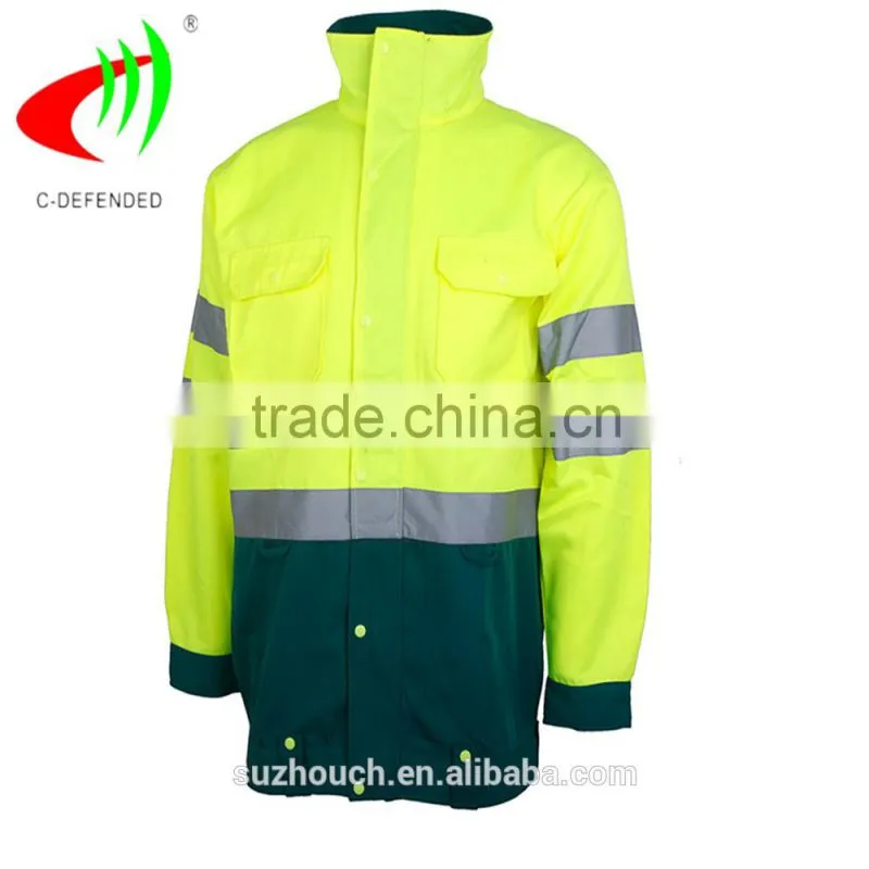 hi vis jacket with waterproof fabric for labor
