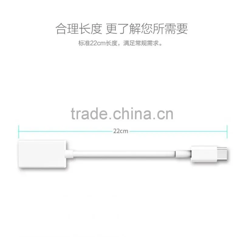 2016 Hot selling USB 3.1 Type C Male to USB 2.0 A type Female OTG Cable
