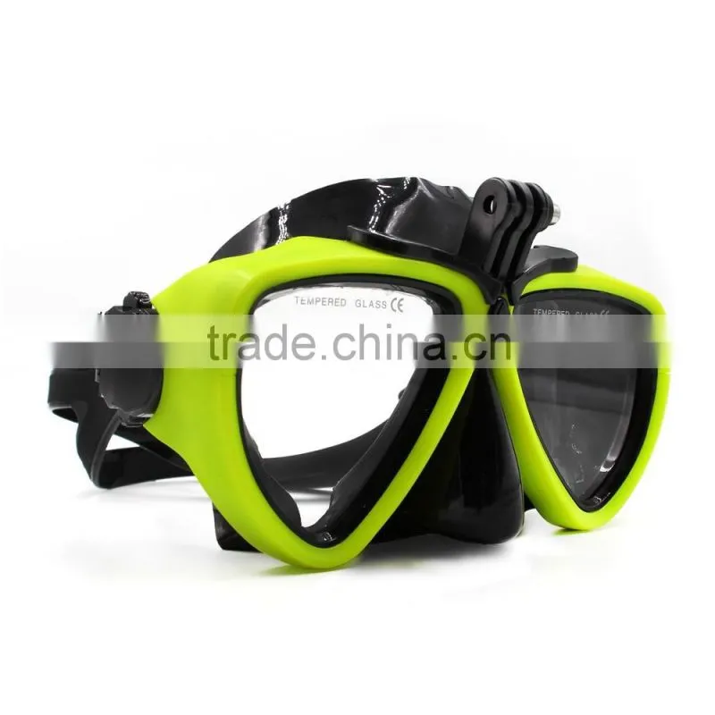 Silicone Diving Glass Mask with Detachable Screw Mount Diving Mask for Sports Camera Go Pro Hero3/3+/4