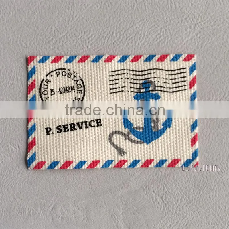 Recommended silk screen printed canvas main label mark for luggage
