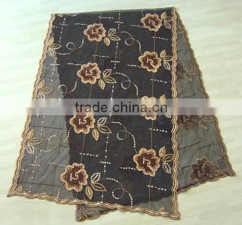 Latest Arrival Fashionable Children Adults Embroidered Polyester Scarf