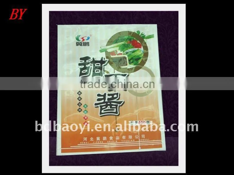Food grade plastic bag for paste
