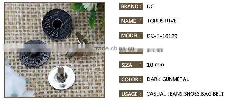 Wholesale Fashion Custom Design Rivet Button for Shoe