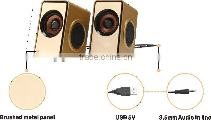 Mini portable 2.0speaker with hifi amplifier micro
