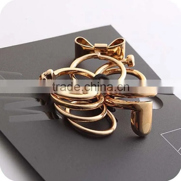 wonder 7pcs set gold filled settings models ring for women