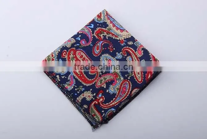 Paisley Pattern Pocket Square,100% Cotton Pocket Square