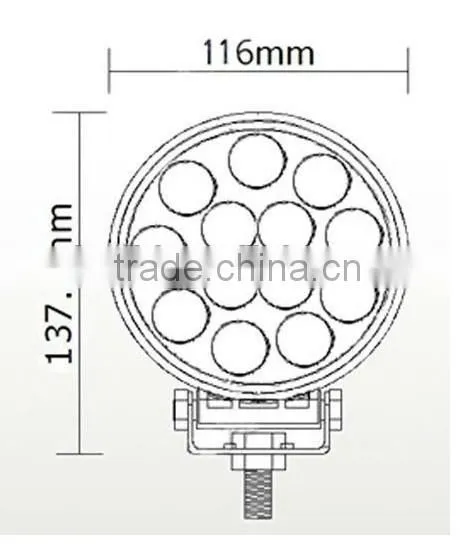 Real Factory 2014 hotsale 39W IP 67 for 4X4 Offroad boat work light
