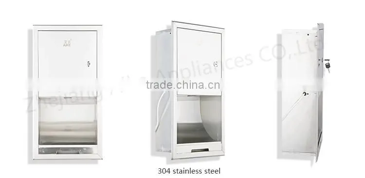 304 Stainless Steel Automatic High Speed Hand drier Embedded in Wall