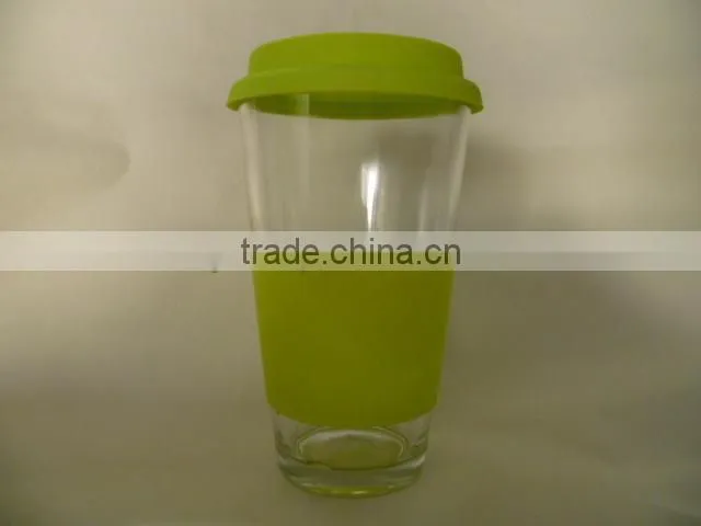 transparent glass cup with decal paper