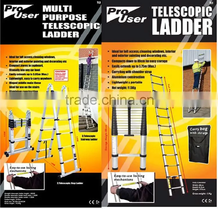 2.6M aluminum telescopic ladder EN131
