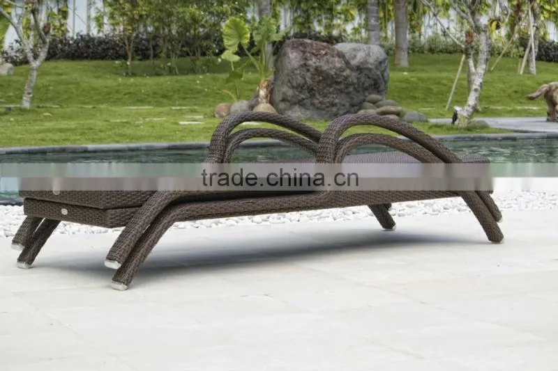Synthetic Rattan Outdoor Sunbed Furniture- Wicker Rattan Sunbed Furniture - Poly rattan sun lounger furniture