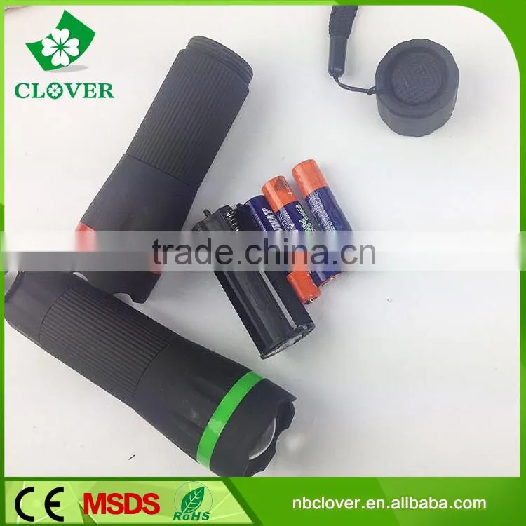 3*AAA battery 120LM plastic 1W led flashlight plastic torch