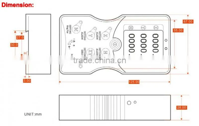 SDC620B Industry 3D Compass Sensor North Finder With Screen Display With Heading Accuracy 0.3deg Range 360deg Measurement