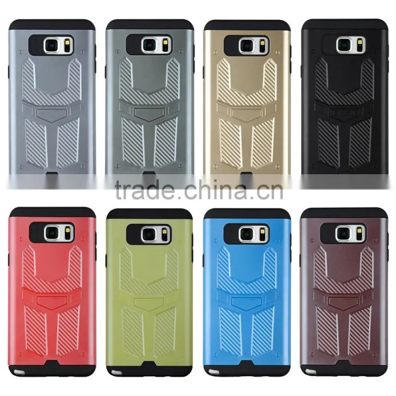 C&T Satin Silver TPU & PC Hybrid Dual Layer Defender Case Protective Back Cover for Samsung Note 5