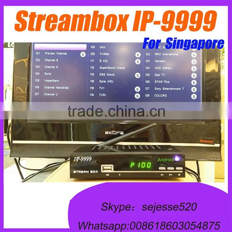 2016 stream box dvb-c android+Cable Receiver Stream Box ip-9999 set top box for singapore+DVB IPTV replace streambox c1