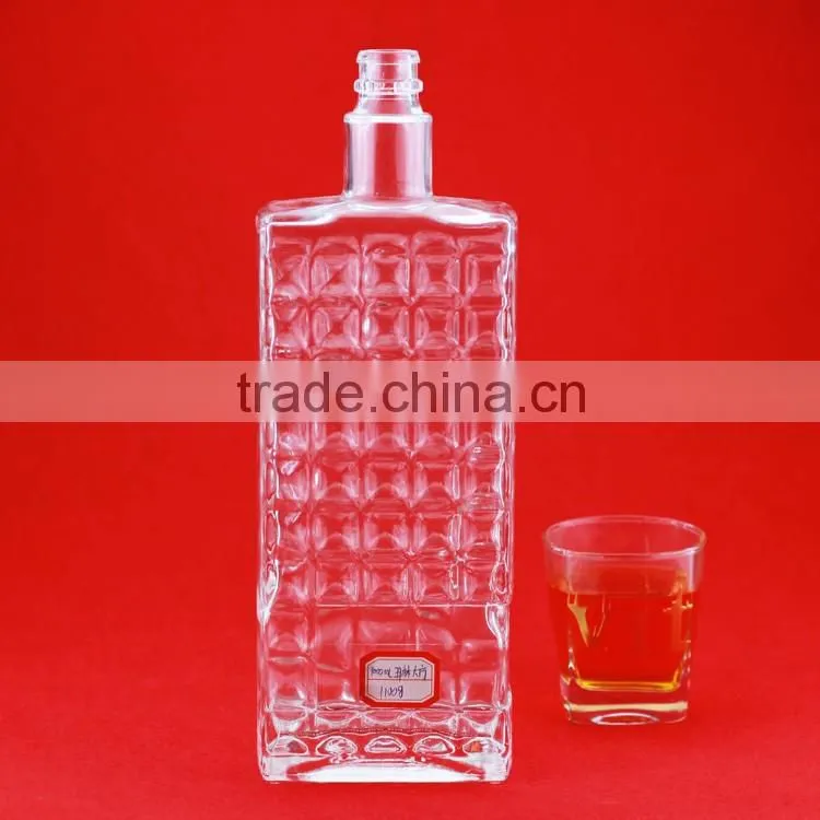 Professional Customized glass printing bottles cork cylinder glass wine bottles 750ml striangle shape bottles